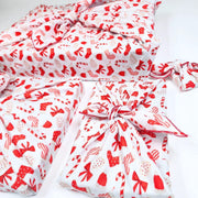 Waste Free Celebrations Furoshiki Wrapping Cloths Christmas Cookies and Candy - 4 Furoshiki Gift Wraps Christmas Cookies and Candy - 4 Furoshiki Gift Wraps