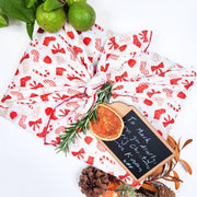 Waste Free Celebrations Furoshiki Wrapping Cloths Christmas Cookies and Candy - 4 Furoshiki Gift Wraps Christmas Cookies and Candy - 4 Furoshiki Gift Wraps
