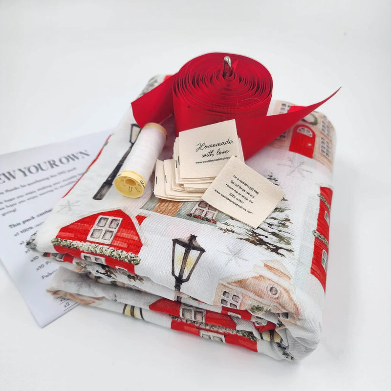 Waste Free Celebrations Christmas Cottages (SYO Reusable Gift Bag Set) Christmas Cottages (SYO Reusable Gift Bag Set)