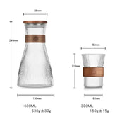 g8buynz Water Carafe Set, Glass Jug Set, Water Carafe 1.5 L with 2 Glasses 330 ml Water Carafe Set, Glass Jug Set, Water Carafe 1.5 L with 2 Glasses 330 ml