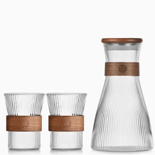 g8buynz Water Carafe Set, Glass Jug Set, Water Carafe 1.5 L with 2 Glasses 330 ml Water Carafe Set, Glass Jug Set, Water Carafe 1.5 L with 2 Glasses 330 ml