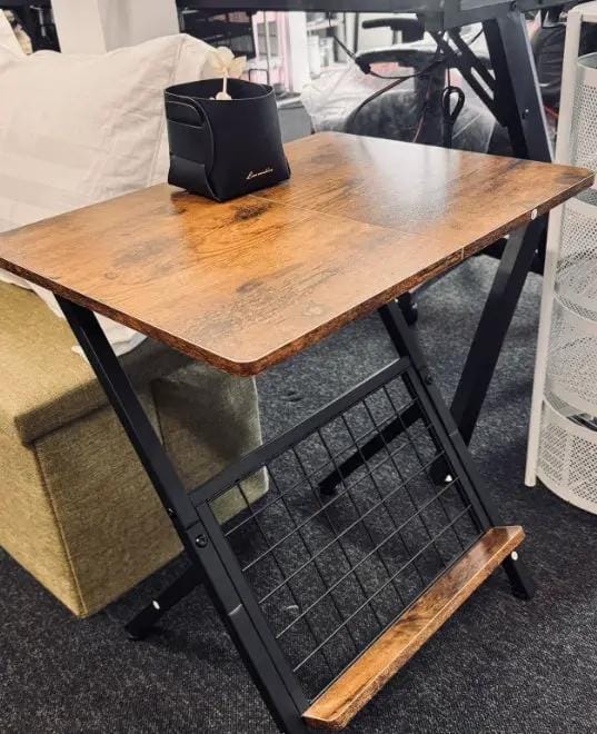 g8buynz Industrial Coffee Side Table - Compact End Table with Magazine Rack Industrial Coffee Side Table - Compact End Table with Magazine Rack