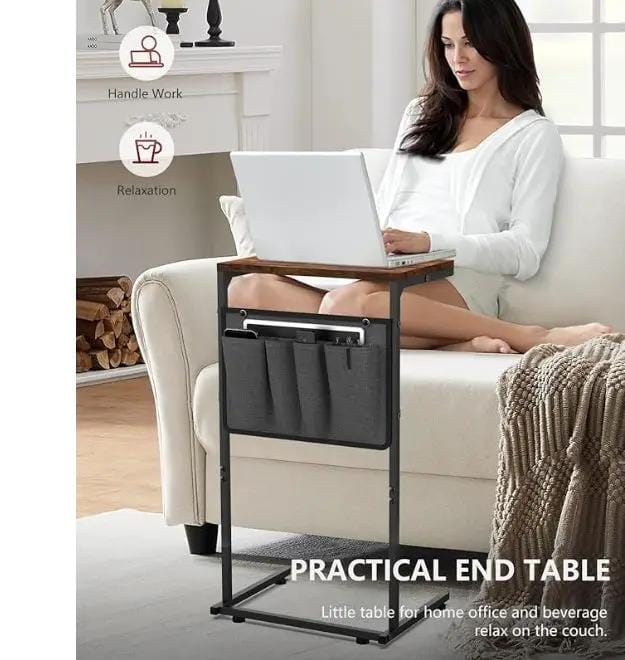 g8buynz C Shaped End Table, Small Side Table for Couch and Recliner C Shaped End Table, Small Side Table for Couch and Recliner