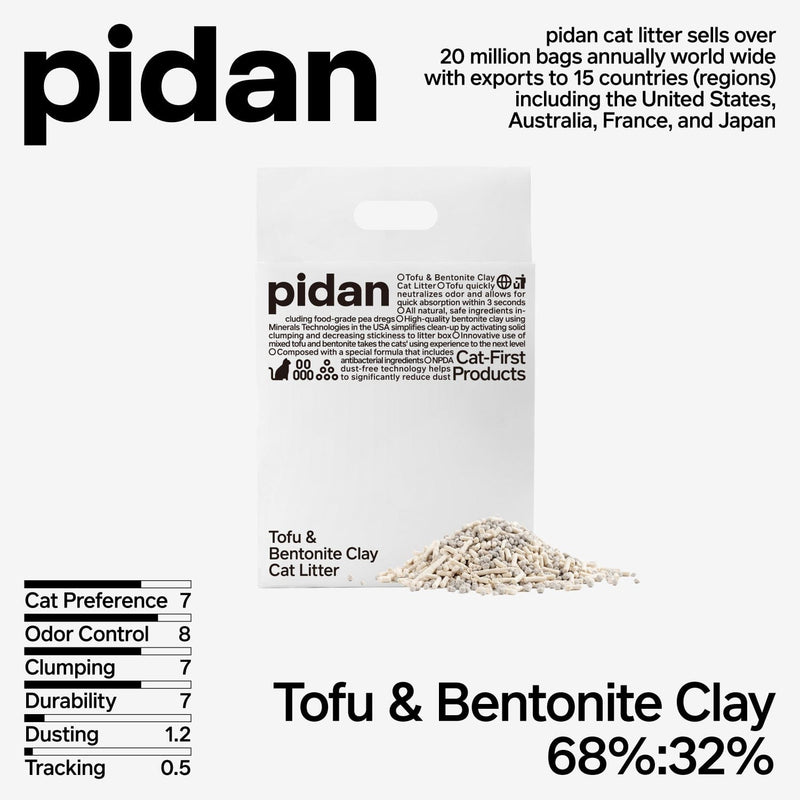 Pidan New Zealand Cat Litter PIDAN Signature Tofu Blend Cat Litter With Fast Clumping And Low Dust Pidan Signature Tofu Blend Cat Litter Low Dust