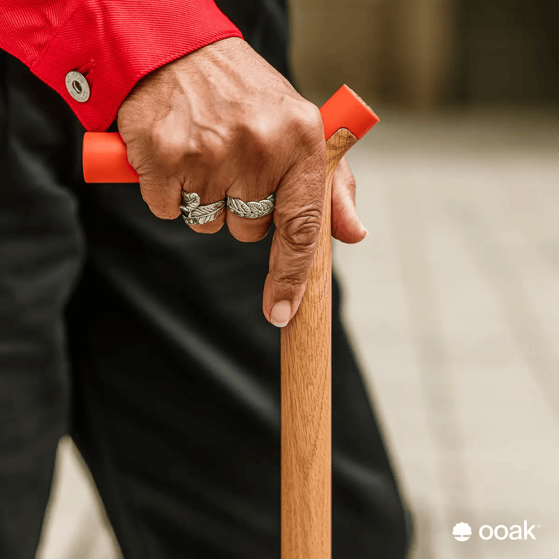 ooak Walking stick Uno Coral And Oak Walking Cane By OOAK Elegant Mobility Aid Uno Coral And Oak Walking Cane By OOAK Elegant