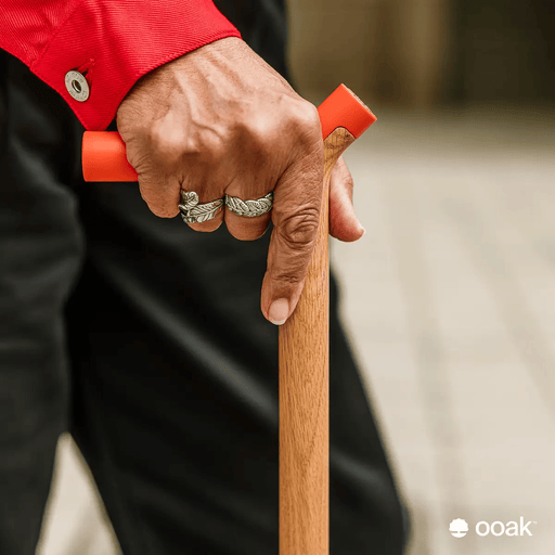 ooak Walking stick Uno Coral And Oak Walking Cane By OOAK Elegant Mobility Aid Uno Coral And Oak Walking Cane By OOAK Elegant