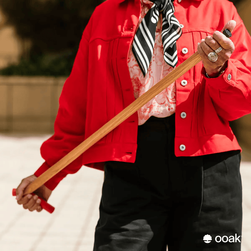 ooak Walking stick Uno Coral And Oak Walking Cane By OOAK Elegant Mobility Aid Uno Coral And Oak Walking Cane By OOAK Elegant