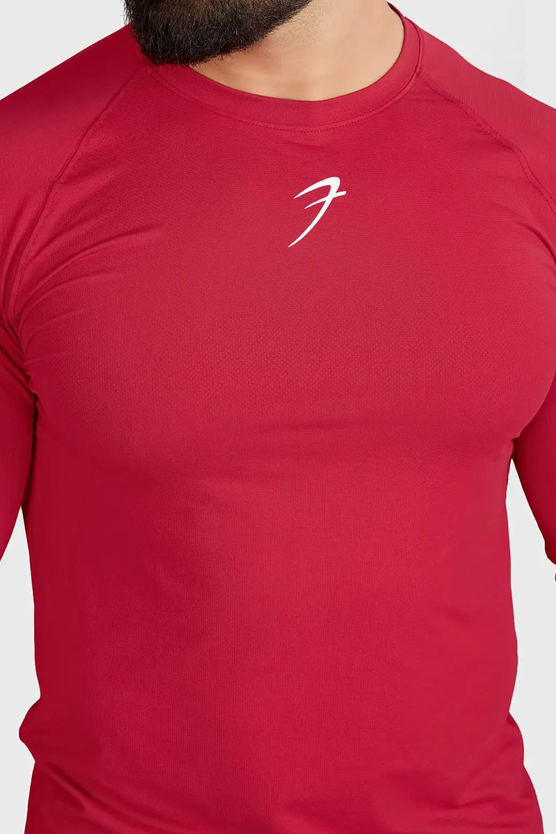 Core Fullsleeves T-shirt Red by Fuaark Nz