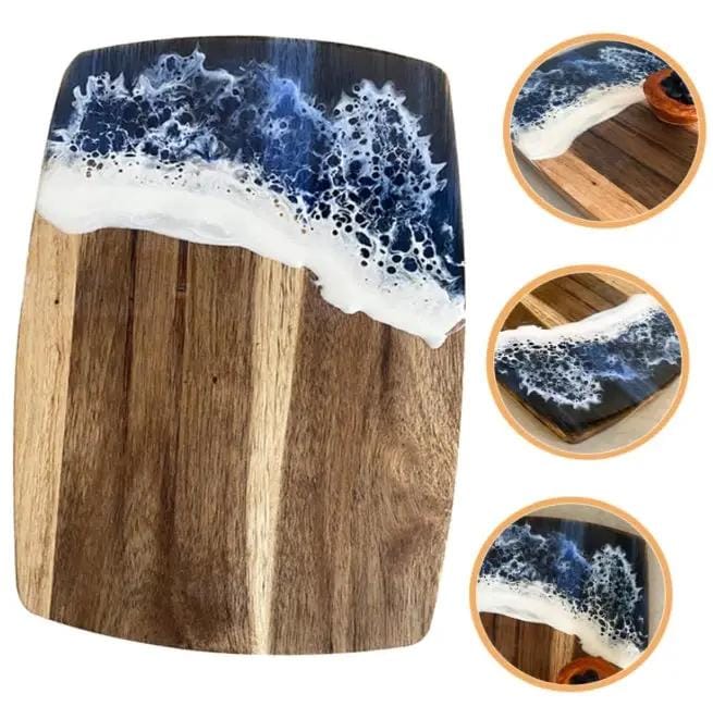 g8buynz Wood Chopping Board with Unique Resin Design Wood Chopping Board with Unique Resin Design