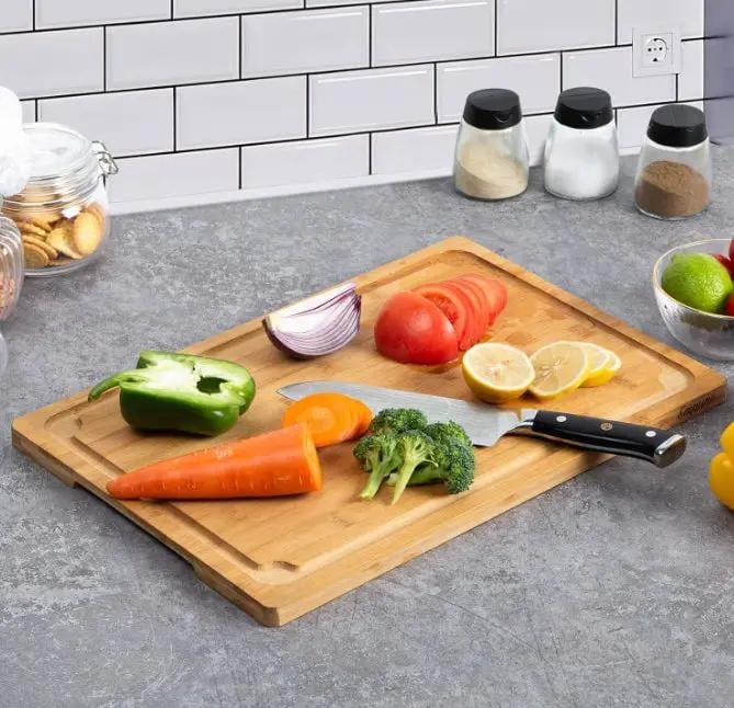 g8buynz Bamboo Cutting Boards for Kitchen with Juice Groove Bamboo Cutting Boards for Kitchen with Juice Groove