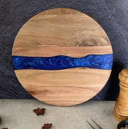 g8buynz Wood Round Resin Cutting Board for Kitchen Wood Round Resin Cutting Board for Kitchen