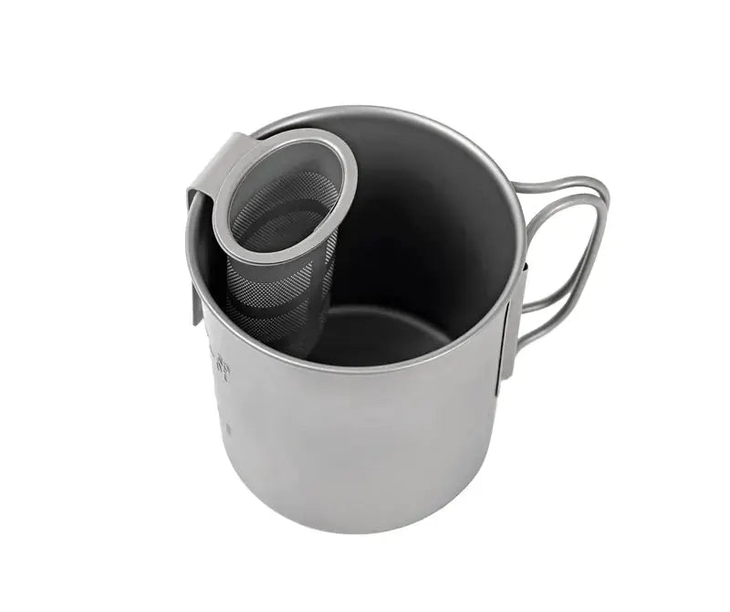 Titanium Folding Cup for Camping - Collapsible Travel Mug with Lid | Ultralight Outdoor Drinkware by Mead's Supply & Equipment Outfitters limited