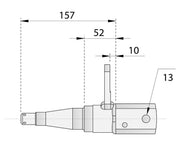Straight Beam Axle - Tophat Disc - 1750kg - Galvanised technical drawing with dimensions and features.