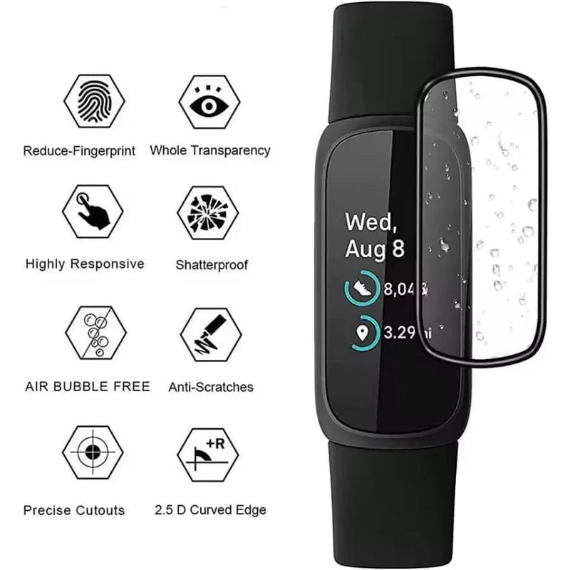 Screen Protector for Fitbit Inspire 3 (Black) by That Watch Shop