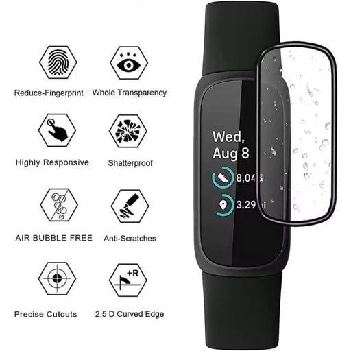 Screen Protector for Fitbit Inspire 3 (Black) by That Watch Shop