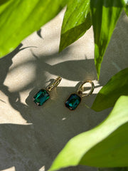 Taimana Kākāriki Gold Huggies by Tahana Jewellery