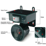 Solar Ultrasonic Bird Repeller Pest Animal Deterrent by salelink.co.nz