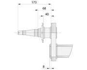Drop Beam Axle - 10" Drum - 1750kg - Bare Metal technical drawing with dimensions.