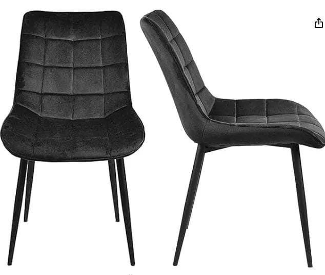Gavin Dining Chair Velvet Black by sue-e furniture
