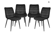 Gavin Dining Chair Velvet Black by sue-e furniture