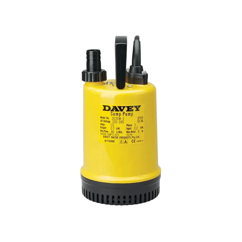 Davey DC10 Submersible Sump Pump - Automatic or Manual, Flood Relief & Water Transfer NZ by Filtration Station NZ