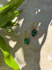 Taimana Kākāriki Gold Huggies by Tahana Jewellery