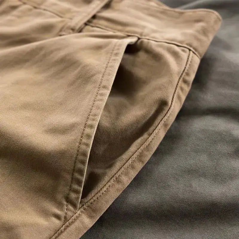 Men's Casual Loose Fit Cotton Cargo Pants - Heavy Duty Work Pants | Spring & Autumn