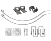 Taper Leaf Spring Kits components including hangers, bolts, and U-bolts for vehicle suspension systems.