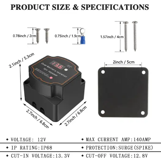 Smart Dual Battery Isolator 12V 140A by salelink.co.nz
