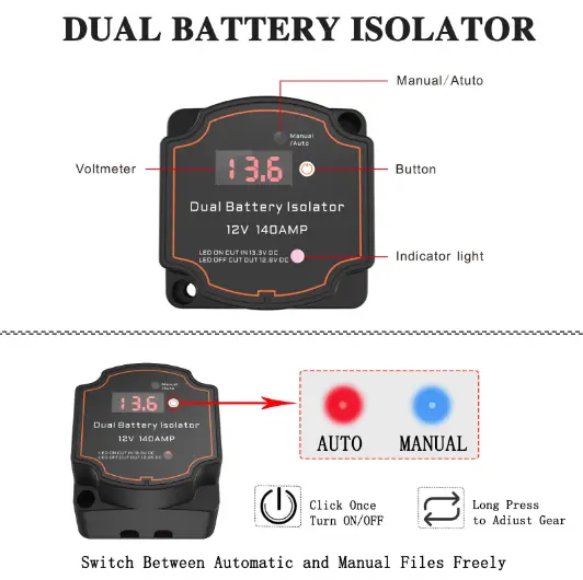 Smart Dual Battery Isolator 12V 140A by salelink.co.nz