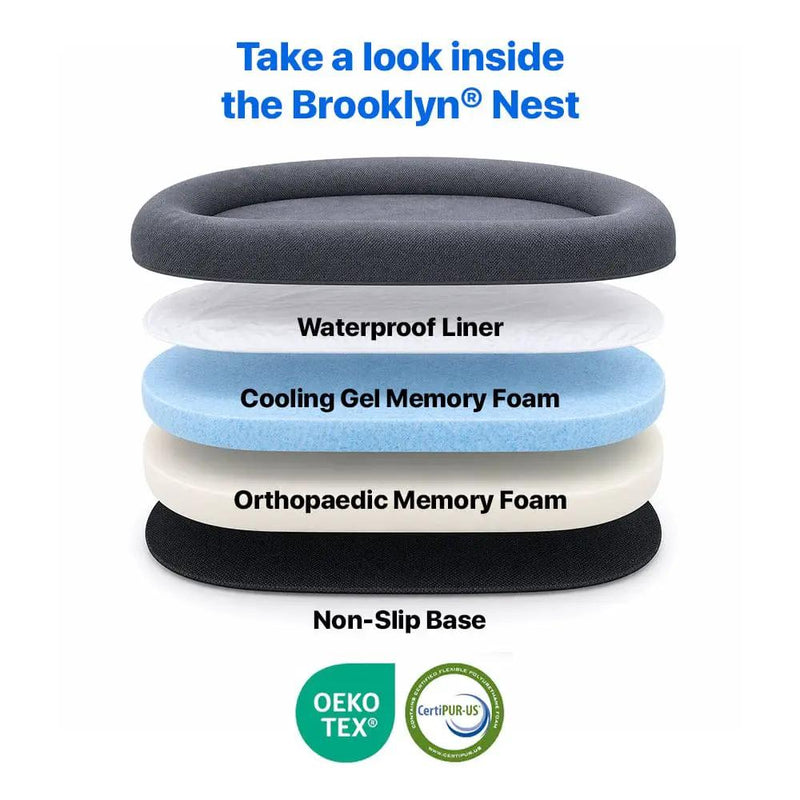 Brooklyn® Nest Cooling Dog Bed (Orthopaedic Memory Foam) by The Brooklyn