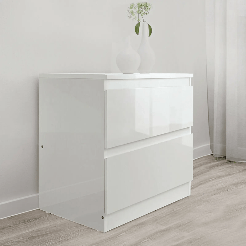 'Monaco' White Bedside Table by sue-e furniture