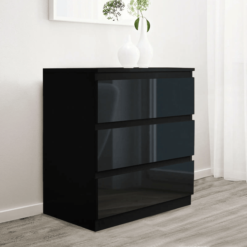 'Monaco' Black Chest of 3 drawers by sue-e furniture