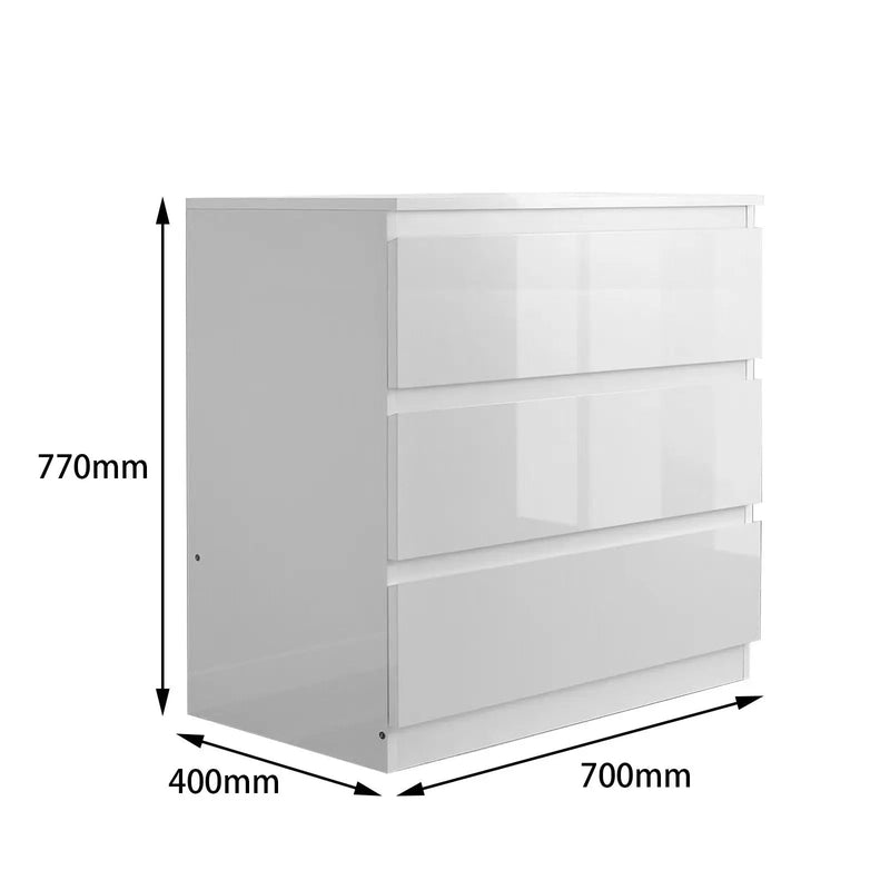 'Monaco' Bedroom Set (Bedside Table*2 + Chest of 3 Drawers) by sue-e furniture