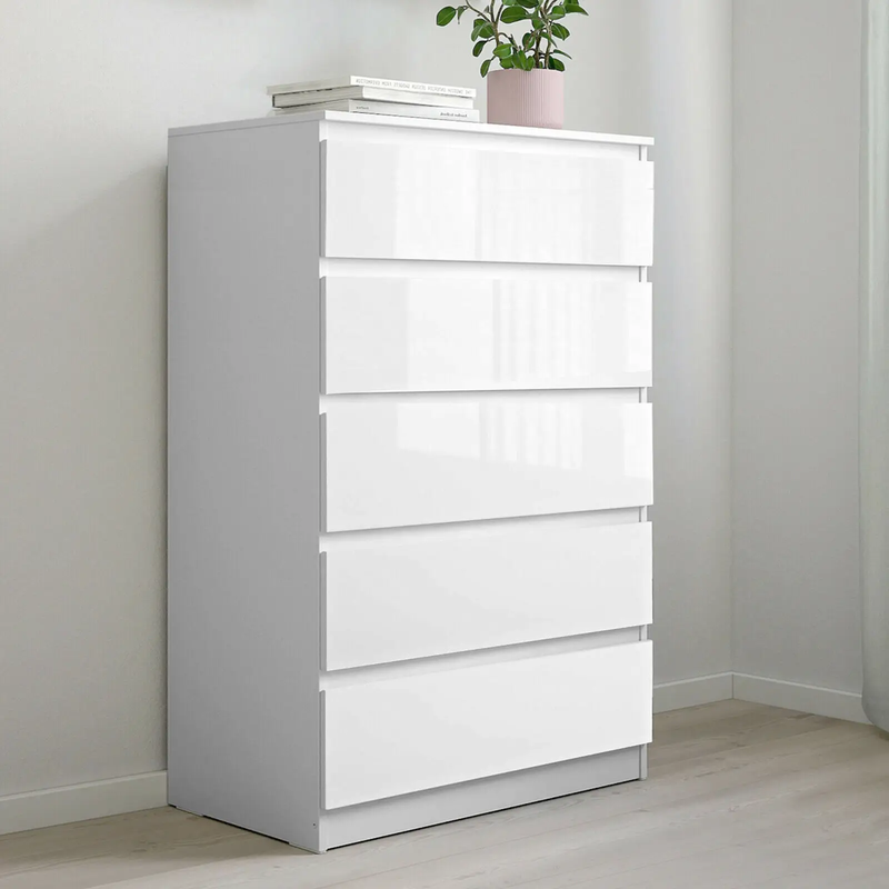 'Monaco' White Chest of 5 drawers by sue-e furniture
