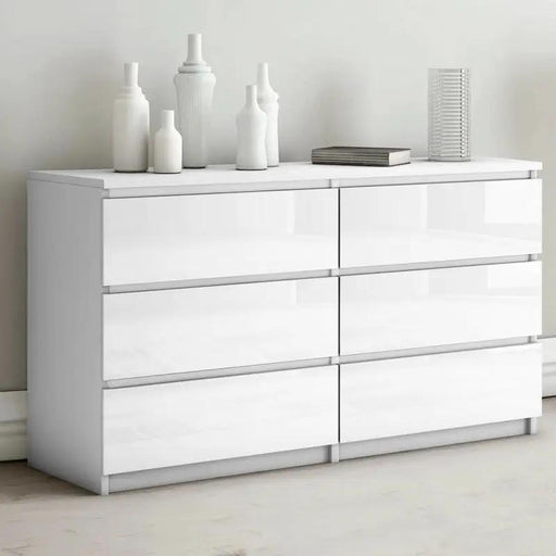 sue-e furniture Low boys ''Monaco' White Chest of 6 drawers ''Monaco' White Chest of 6 drawers