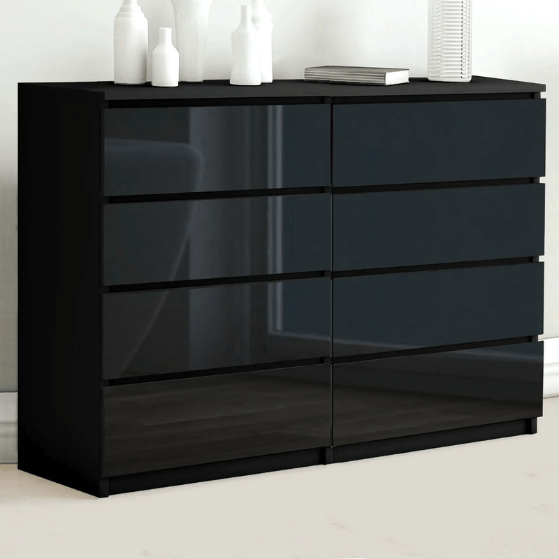 'Monaco' Black Chest of 8 drawers by sue-e furniture