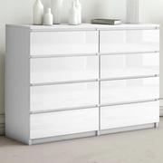'Monaco' White Chest of 8 drawers by sue-e furniture