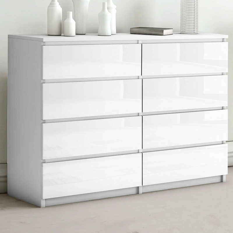 'Monaco' White Chest of 8 drawers by sue-e furniture