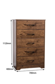 'Althea' Wallnut color Five Drawers by sue-e furniture