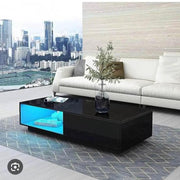 'Romote' Black Gloss Coffee table with RGB LED Lighting by sue-e furniture
