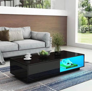 'Romote' Black Gloss Coffee table with RGB LED Lighting by sue-e furniture