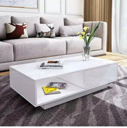 'Romote' White Gloss Coffee table with RGB LED Lighting by sue-e furniture