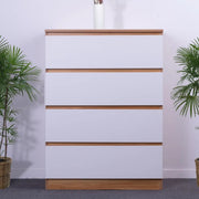 'Monaco' Set of 4 drawers white + oak by sue-e furniture