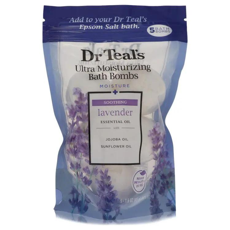 Dr Teals Ultra Moisturizing Bath Bombs Five (5) 1.6 oz Moisture Soothing Bath Bombs with Lavender, Essential Oils, Jojoba Oil, Sunflower Oil (Unisex) by Dr Teals 50 ml by Brands HD