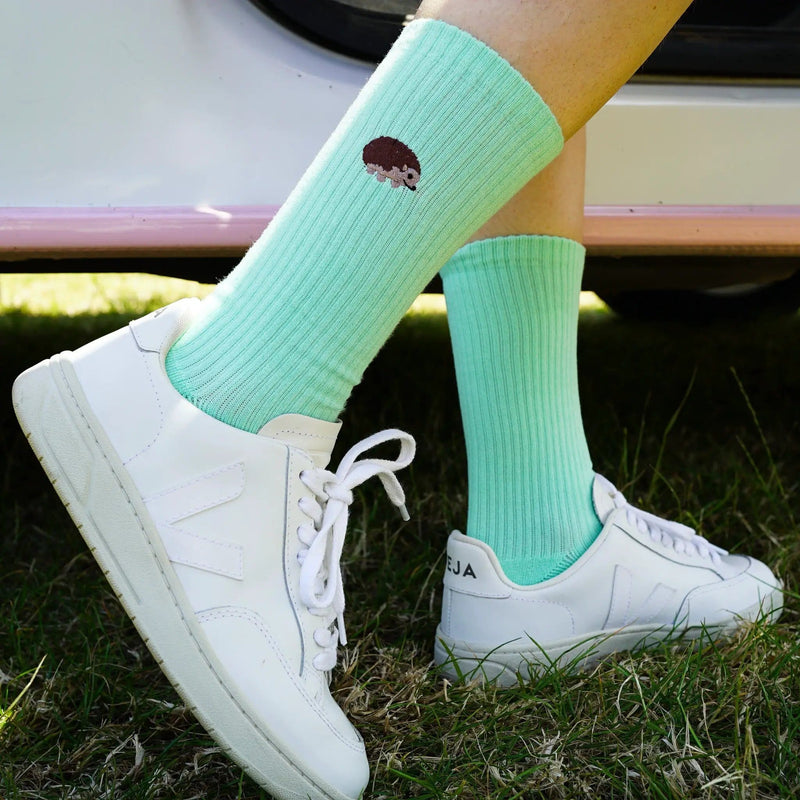 Barekind NZ Socks Save the Hedgehog Ribbed Bamboo Socks Save the Hedgehog Ribbed Bamboo Socks