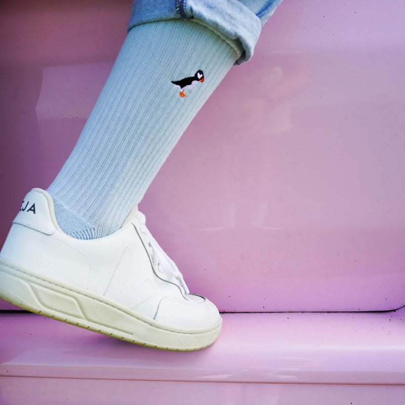 Barekind NZ Socks Save the Puffin Ribbed Bamboo Socks Save the Puffin Ribbed Bamboo Socks