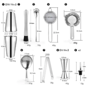 11PCS Cocktail Shaker Bar Set by salelink.co.nz