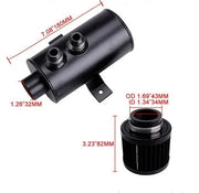 750ml Oil Catch Can Tank Kit Polish Baffled Reservoir with Breather Filter by salelink.co.nz