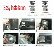 45W LED Headlight Replace Projector Rectangular Headlamp by salelink.co.nz